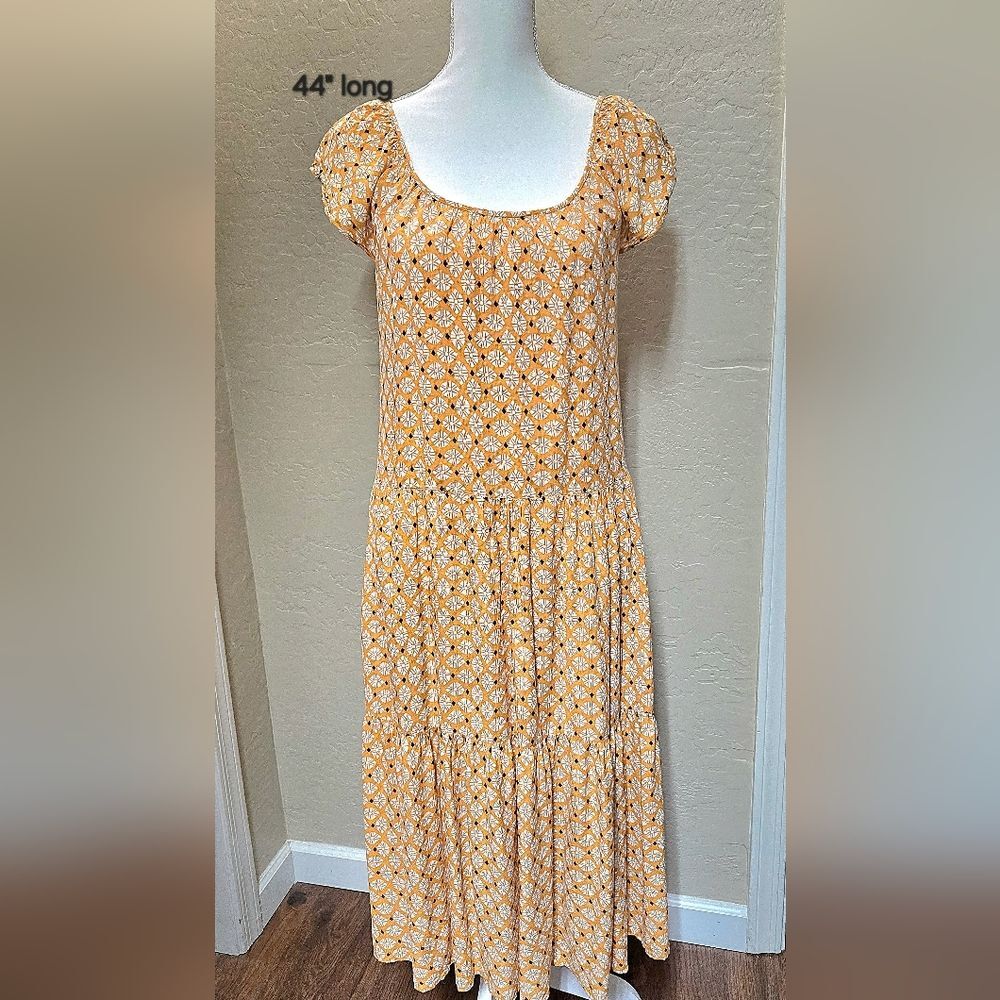 Knox Rose Women's Orange Geometric Design Maxi Dress. Size XS - S